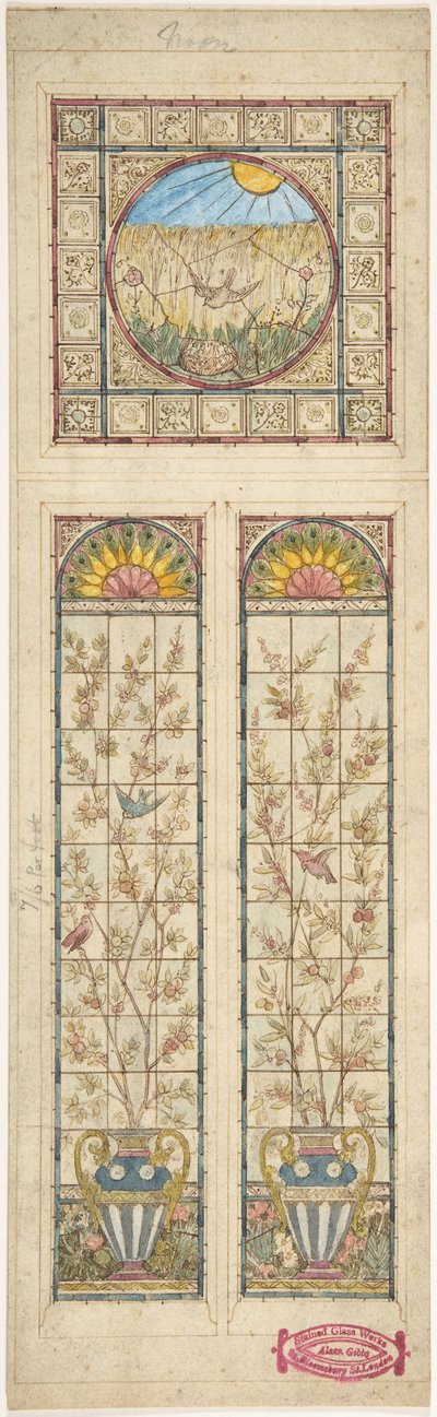 Diseño para una vidriera, 1866-92 de Alexander Gibbs