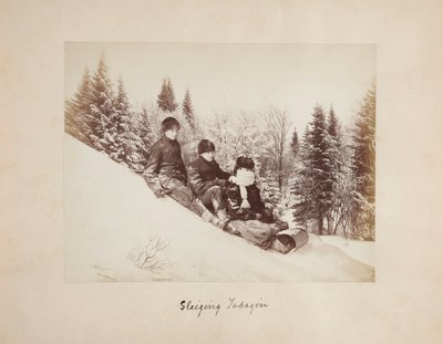 Tres Toboganes en una Colina Nevada de Alexander Henderson
