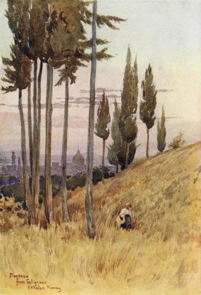 Florencia de Poggio Gherardo (litografia en color) de Alexander Henry Hallam Murray