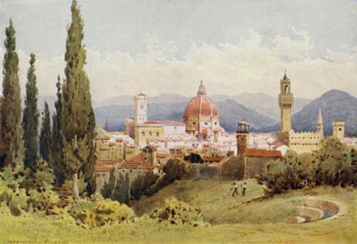 Florencia desde los Jardines de Boboli, mirando hacia Fiesole (litografia en color) de Alexander Henry Hallam Murray