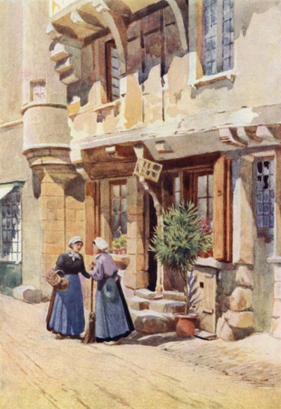 Casas antiguas en Chinon (litografia en color) de Alexander Henry Hallam Murray