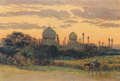 Atardecer detrás del Ibrahim Roza, Bijapur, c1880 1905 de Alexander Henry Hallam Murray