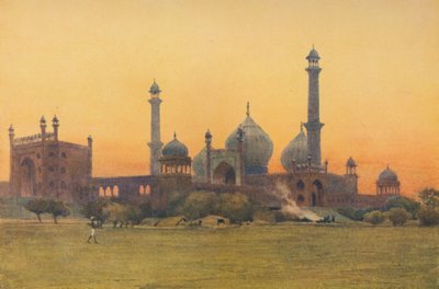 La mezquita Jumma Musjid, Delhi - Al atardecer, c. 1880-1905 de Alexander Henry Hallam Murray