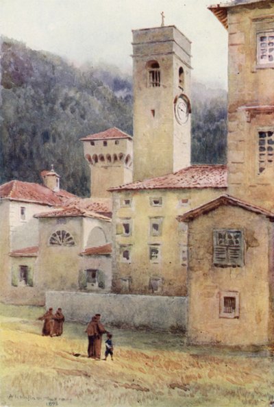 Vallombrosa, Abadía (litografia en color) de Alexander Henry Hallam Murray