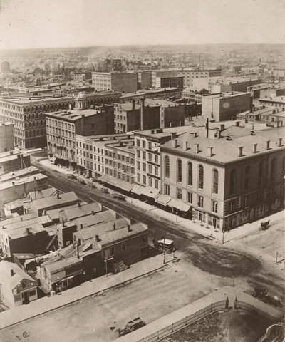 Vista noroeste desde la cúpula del juzgado en Chicago, 1858 de Alexander Hesler
