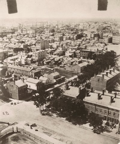 Vista suroeste desde la cúpula del juzgado en Chicago, 1858 de Alexander Hesler