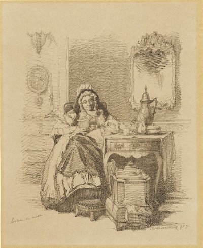 Lezende orde dame
Lectura matutina (título en el objeto) de Alexander Hugo Bakker Korff