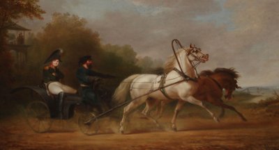El zar Alejandro I conduciendo un droschki de Alexander Ivanovich Sauerweid