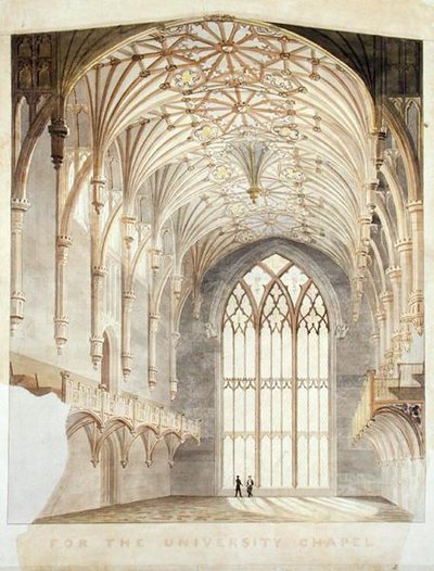 Interior de la Capilla de la Universidad de Nueva York de Alexander Jackson (attr. to) Davis