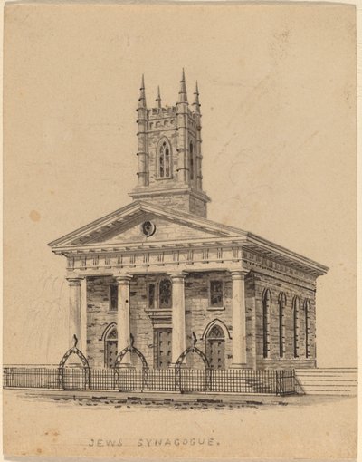 Sinagoga judía, N.Y. de Alexander Jackson Davis