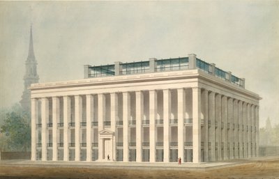 Propuesta para el Hotel Astor House Park, Nueva York de Alexander Jackson Davis