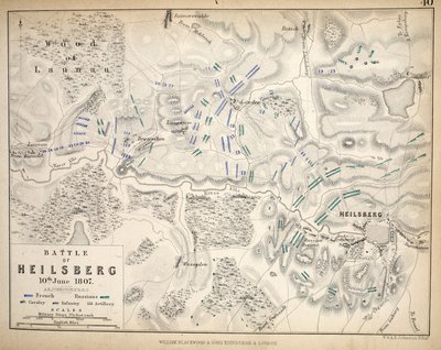 Mapa de Heilsberg, publicado por William Blackwood and Sons, Edimburgo y Londres, 1848 de Alexander Keith Johnston
