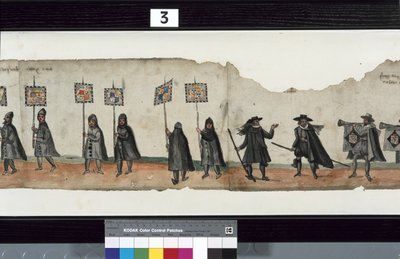 (detalle) del Cortejo Fúnebre de Huntly, dicho haber sido utilizado para las exequias de George 1º, Marqués de Huntly de Alexander Kincaid