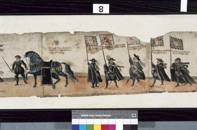 Detalle de La Procesión Fúnebre de Huntly, se dice que fue utilizada para las exequias de George 1º, Marqués de Huntly de Alexander Kincaid