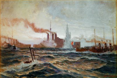 Un submarino austriaco comandado por el teniente Lerch destruye
una flotilla francesa en el Adriático ... de Alexander Kirchner