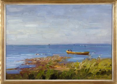 Lago con pequeño bote de Alexander Köster
