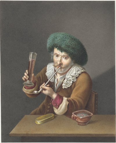 Hombre sentado con vaso y pipa de Alexander Liernur