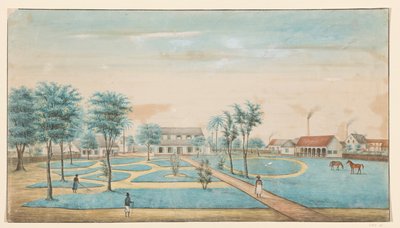 Vista de la plantación de azúcar Catharina Sophia de Alexander Ludwich Brockmann