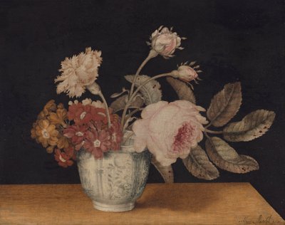 Flores en un tarro de Delft de Alexander Marshal