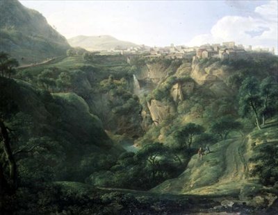 Villa de Adriano en Tívoli con el Templo de Vesta de Alexander Nasmyth