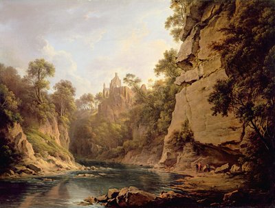 Castillo de Hawthornden, cerca de Edimburgo, c.1820-22 de Alexander Nasmyth