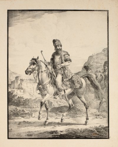 Persa a caballo, 1820 de Alexander Orlowski