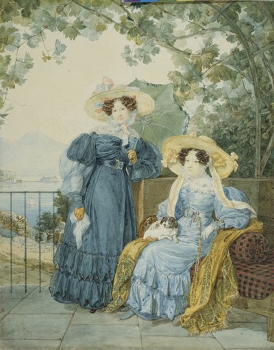 Retrato de la condesa Yekaterina Artemyevna Vorontsova 1780-1836 y la princesa Yelena Mikhaylovna Galitzine 1776-1856, 1825 de Alexander Pavlovich Briullov