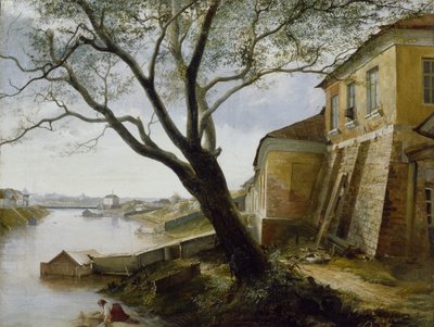 Sobre el río Yauza en Moscú, 1860 de Alexander Pavlovich Popov