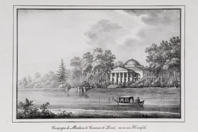 Casa de verano de la condesa de Laval en la serie de la isla Aptekarsky, 1820s de Alexander Pluchart