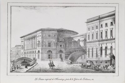 El Teatro del Hermitage en San Petersburgo Serie Vistas de San Petersburgo, 1820s de Alexander Pluchart