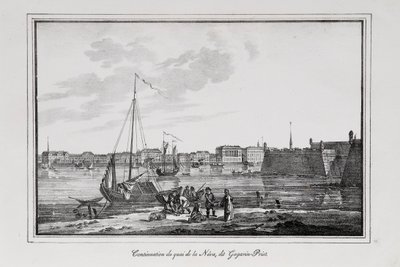 El muelle Petrovsky en San Petersburgo, el llamado alborotador de Gagarinsky, Serie Vistas de San Petersburgo de Alexander Pluchart