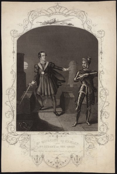 El Sr. Macready como Hamlet y el Sr. Stuart como El Fantasma de Alexander Reid