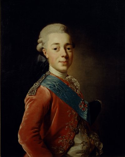 Retrato del Gran Duque Pavel Petrovich 1754-1801, 1776 de Alexander Roslin
