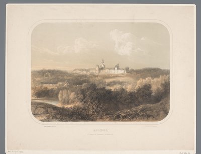 Abdij Rolduc Rolduc, 1ra Sección del Seminario de Limburg (título sobre objeto) Rolduc y sus alrededores (título de la serie) de Alexander Schaepkens