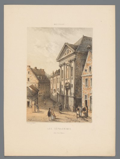 Bonnefantenklooster te Maastricht Los sepulcros (conocidos como Bons-Enfants) (título sobre objeto) Monumentos de Maastricht (título de la serie) de Alexander Schaepkens