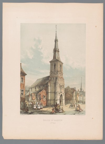 Vista de la Iglesia de San Martín en Sint-Truiden Iglesia de St. Martin à St. Trond (título sobre el objeto) de Alexander Schaepkens