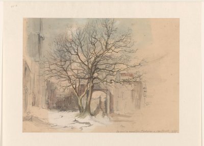 Corte del monasterio de San Antonio en Maastricht, en invierno de Alexander Schaepkens