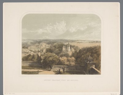 Castillo cerca de la abadía de Rolduc. Ancien chateau-fort de Rolduc (título sobre el objeto) Rolduc et ses environs (título de la serie) de Alexander Schaepkens