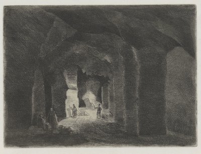 Sistema de corredores subterráneos en el Sint Pietersberg de Maastricht
Près de la Meuse, 11 Eaux-Fortes (título de la serie) de Alexander Schaepkens