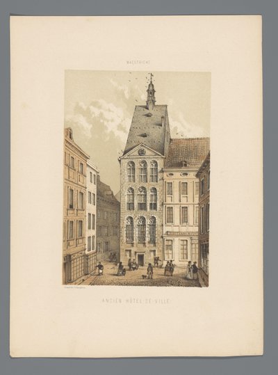 Antiguo ayuntamiento de Maastricht Ancien Hôtel-de-ville (título sobre el objeto) Monumentos de Maastricht (título de la serie) de Alexander Schaepkens
