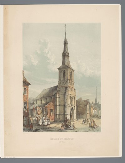 Sint-Maartenkerk y Sint-Truiden Iglesia de San Martín en St Trond (título sobre el objeto) Monumentos antiguos de arquitectura desde el siglo XI hasta el siglo XIII en Limburg (título de la serie) de Alexander Schaepkens