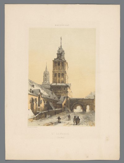 Basílica de San Servacio en Maastricht St Servais (Côté Nord) (título sobre objeto) Monumentos de Maastricht (título de la serie) de Alexander Schaepkens