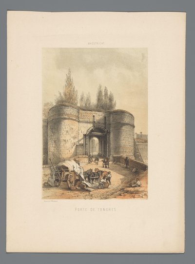 Puerta Tongerse en Maastricht Porte de Tongres (título sobre objeto) Monumentos de Maastricht (título de la serie) de Alexander Schaepkens