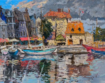 El colorido puerto de Honfleur de Alexander Shandor