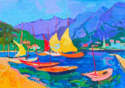 Veleros de Vibrant Harbor de Alexander Shandor