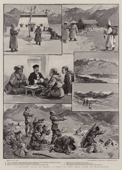 Un tour de vacaciones en el Tíbet, una visita al lago sagrado de Mansalwar de Alexander Stuart Boyd