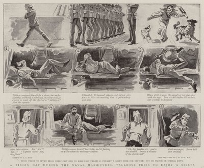 Un Día Cansado durante las Maniobras Navales, Tallboys intenta disfrutar de una Siesta de Alexander Stuart Boyd