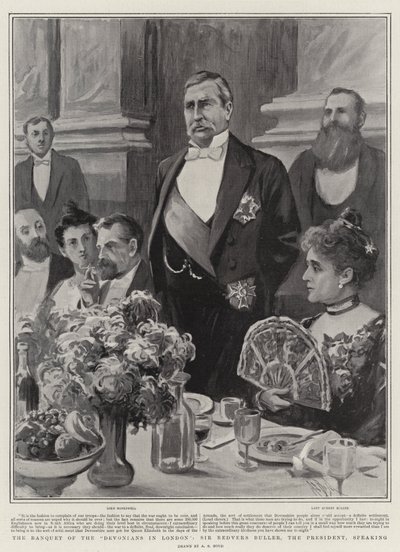 El Banquete de los Devoneses en Londres, Sir Redvers Buller, el Presidente, hablando de Alexander Stuart Boyd