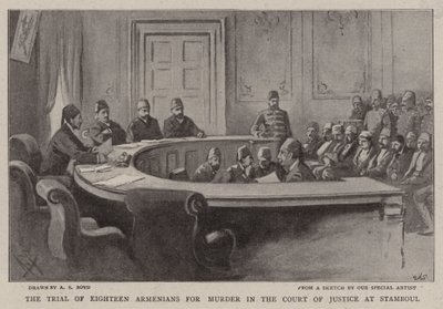 El juicio de dieciocho armenios por asesinato en el Tribunal de Justicia de Stamboul de Alexander Stuart Boyd