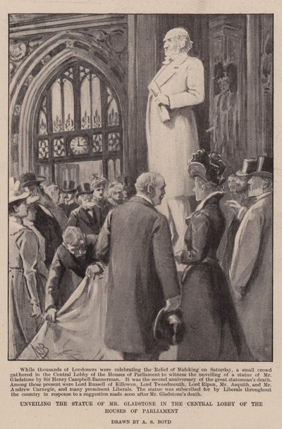 Inauguración de la Estatua del Sr. Gladstone en el Lobby Central del Parlamento de Alexander Stuart Boyd